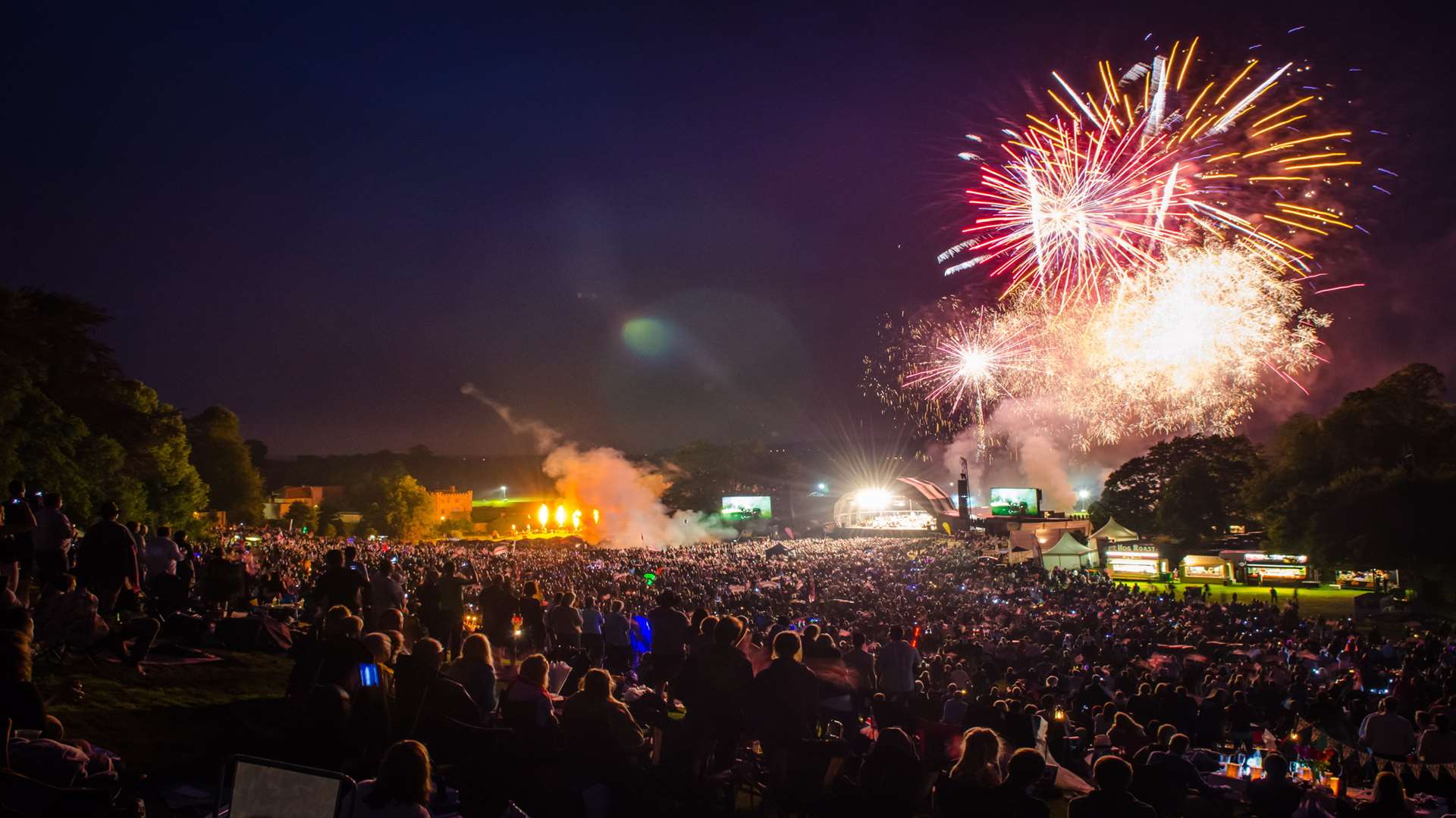 A firework finale at the Leeds Castle Classical Concert