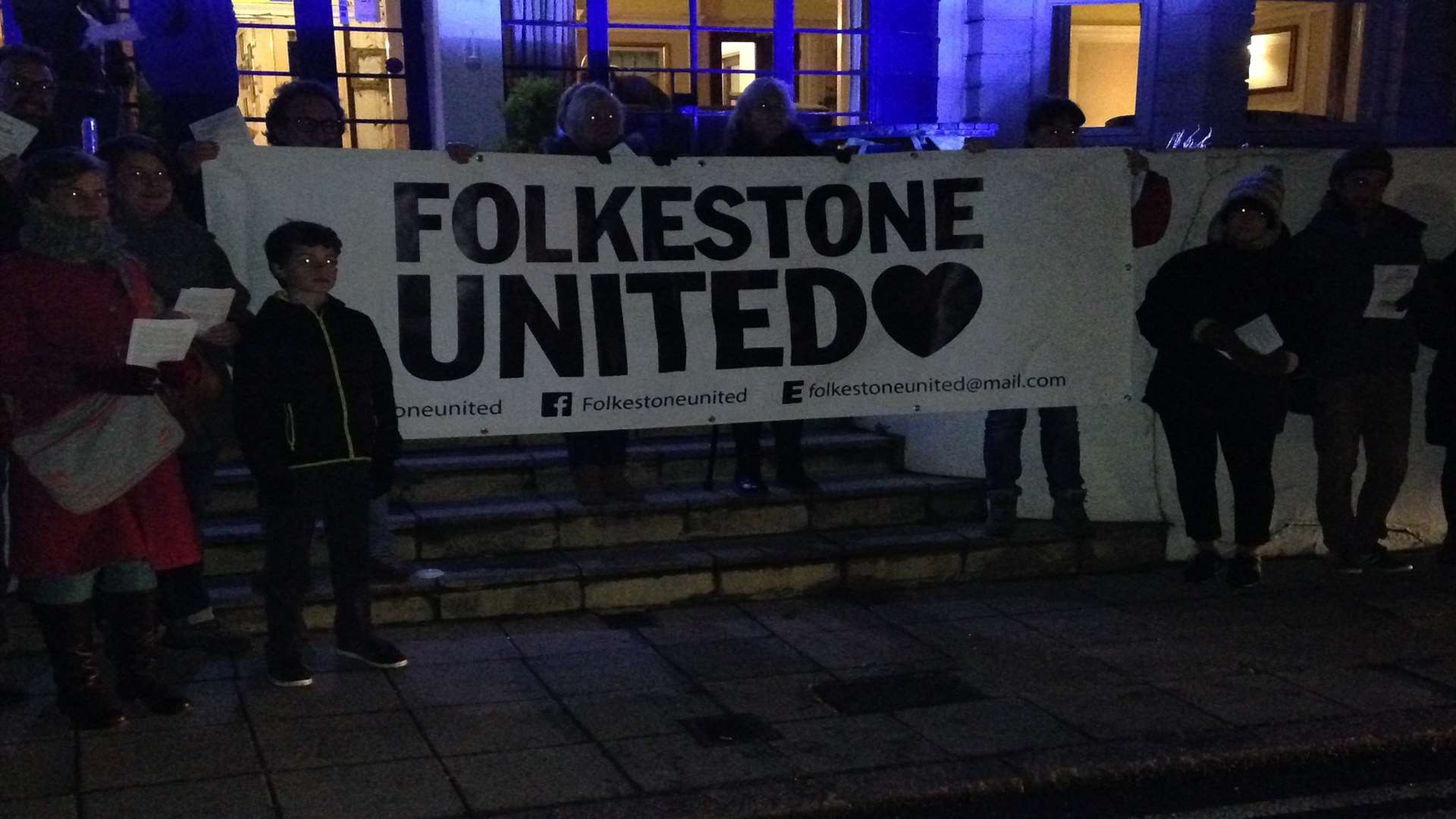 Protest group Folkestone United leaflet visitors to the Ukip held meeting