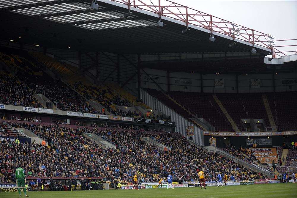 The packed main stand at Bradford's Valley Parade stadium Picture: Barry Goodwin