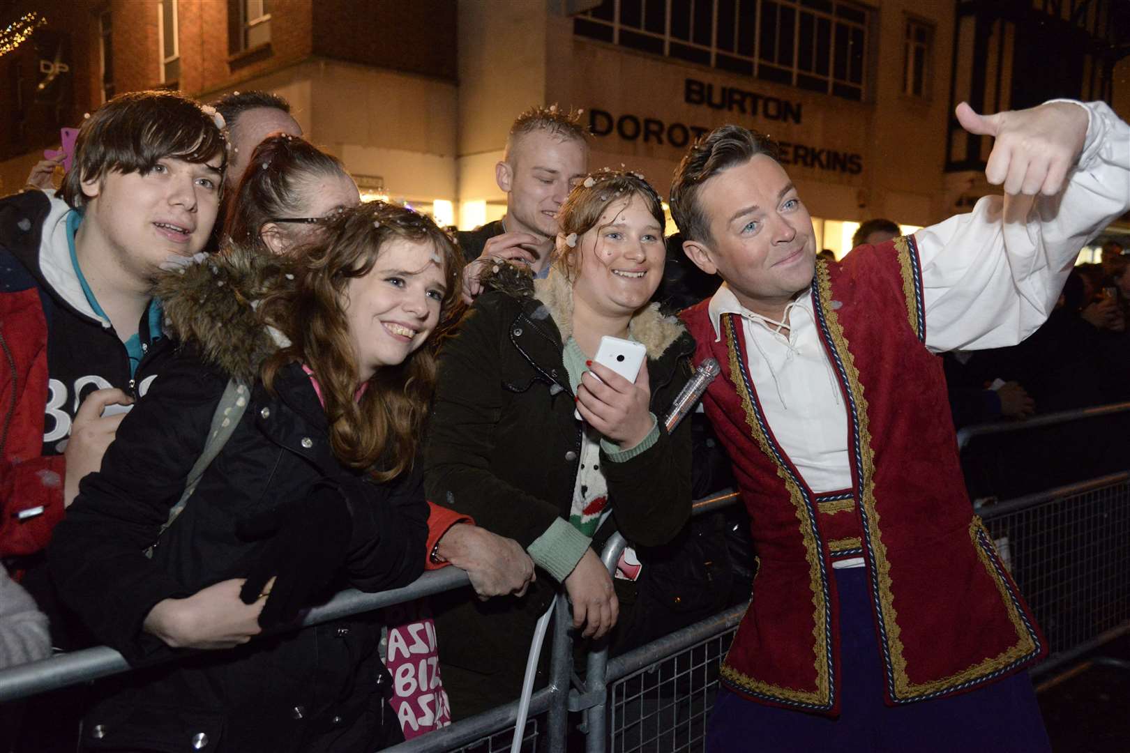 Panto star Stephen Mulhern meets spectators at the Canterbury Christmas lights switch-on in 2016. Picture: Chris Davey