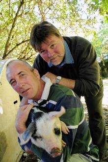Andy Harvey and Rob Jones, two parish councillors running a pig smallholding in Herne Bay.