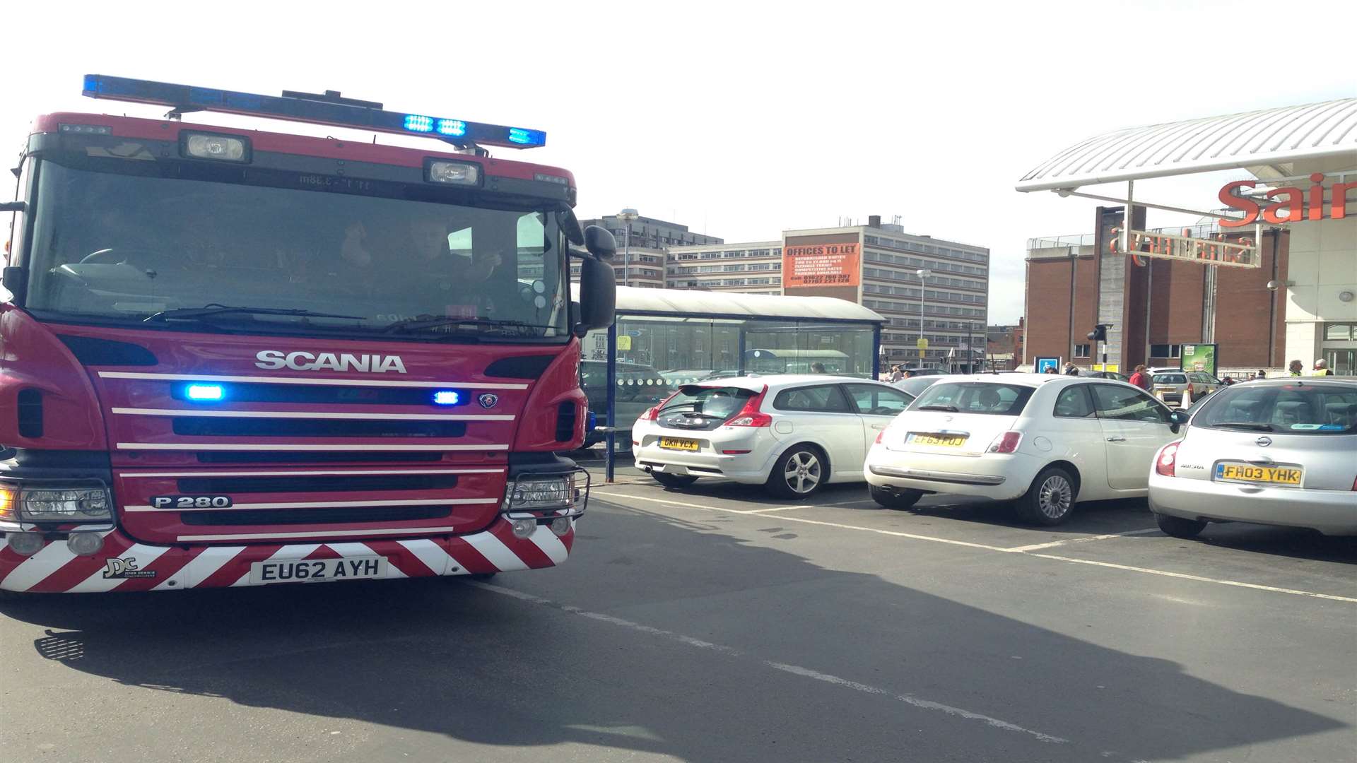 Fire crews were called to the supermarket during a previous incident in Romney Place