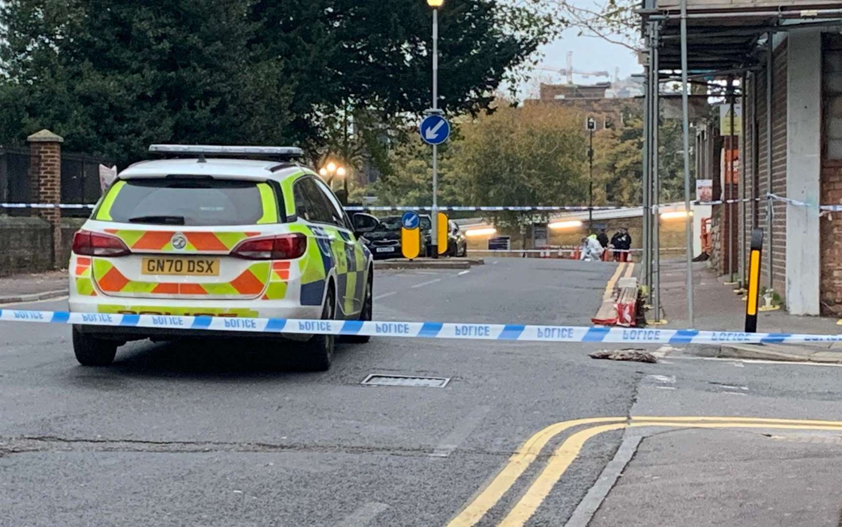 Police taped off Station Street in Maidstone after an 'attempted murder'