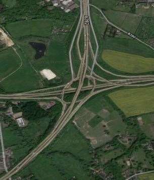 The Darenth Interchange, linking the A2 and M25