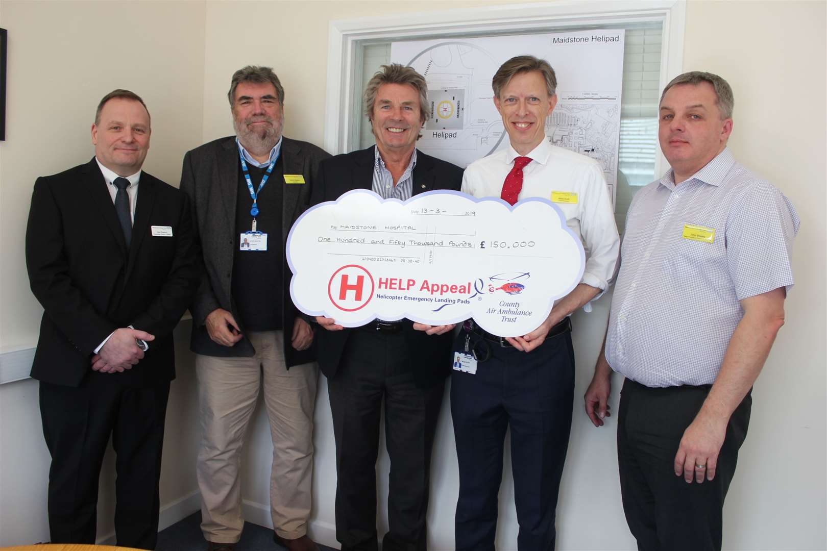 Kev Pearson MTW Associate Director of Estates, David Highton MTW Chairman, Robert Bertram CEO of HELP Appeal, Miles Scott MTW Chief Executive and John Weeks MTW Head of Emergency Planning and Response. (7842767)