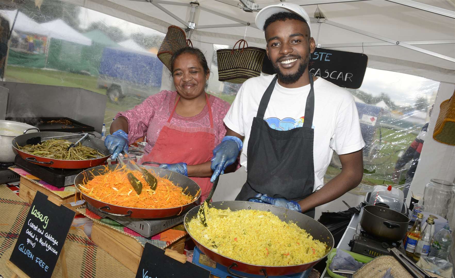 Lilia and Nirin serve up some colourful and tasty food last year Picture: Paul Amos