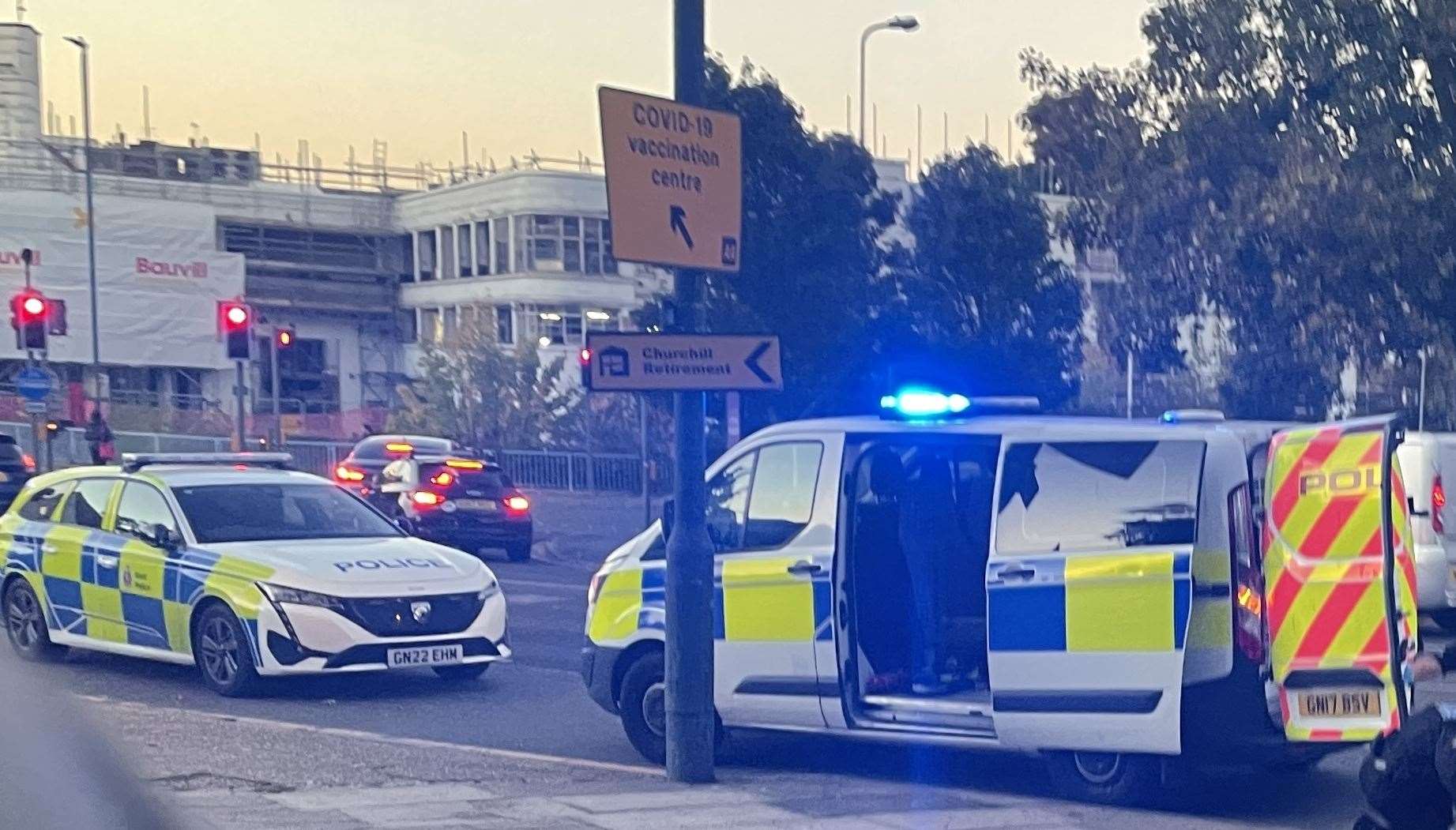 Police were seen outside Archbishop's Palace, in Maidstone