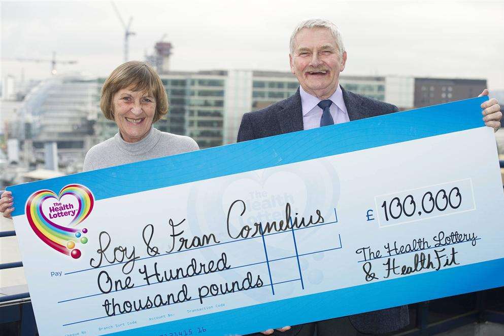 Roy Cornelius and Fran Gillespie celebrate their Health Lottery win