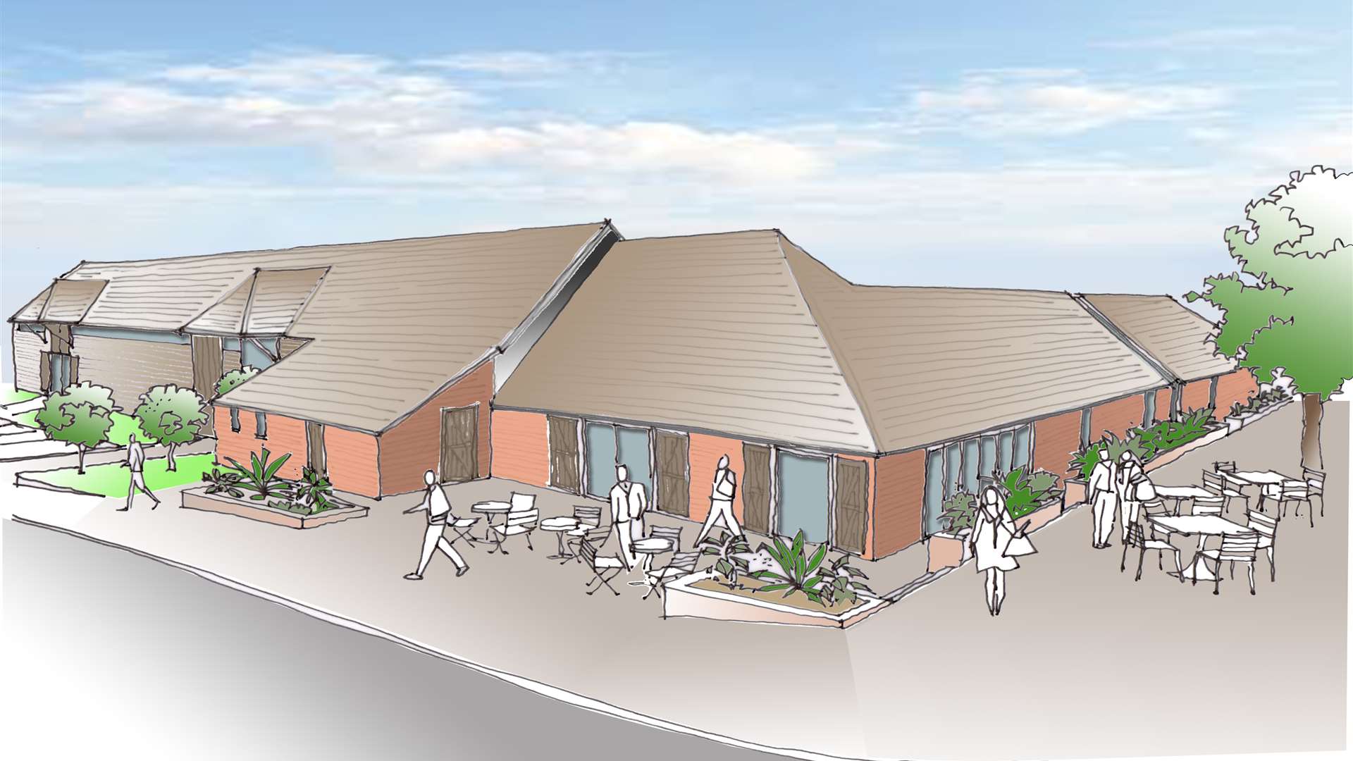 An artist's impression of what a renovated Repton Manor Barn could look like