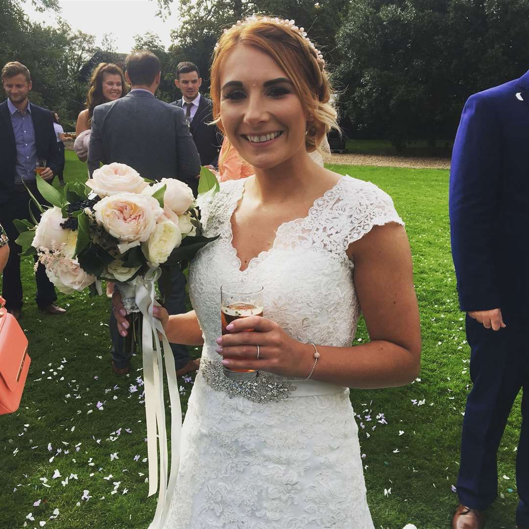Samantha Mulcahy on her wedding day. Picture: Facebook