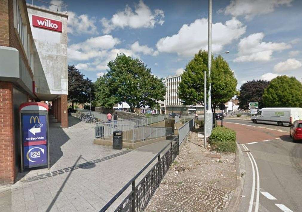 The incident happened near the subway exit next to Burgate Lane, Canterbury. Picture: Google Street View