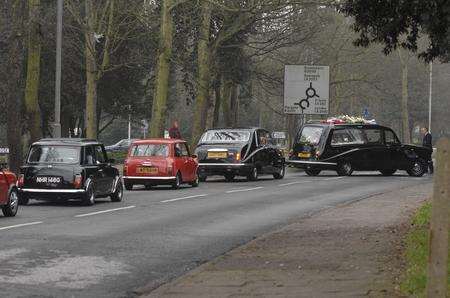 The funeral procession for Ben Maitland, 18, killed in a car crash in Broadstairs.