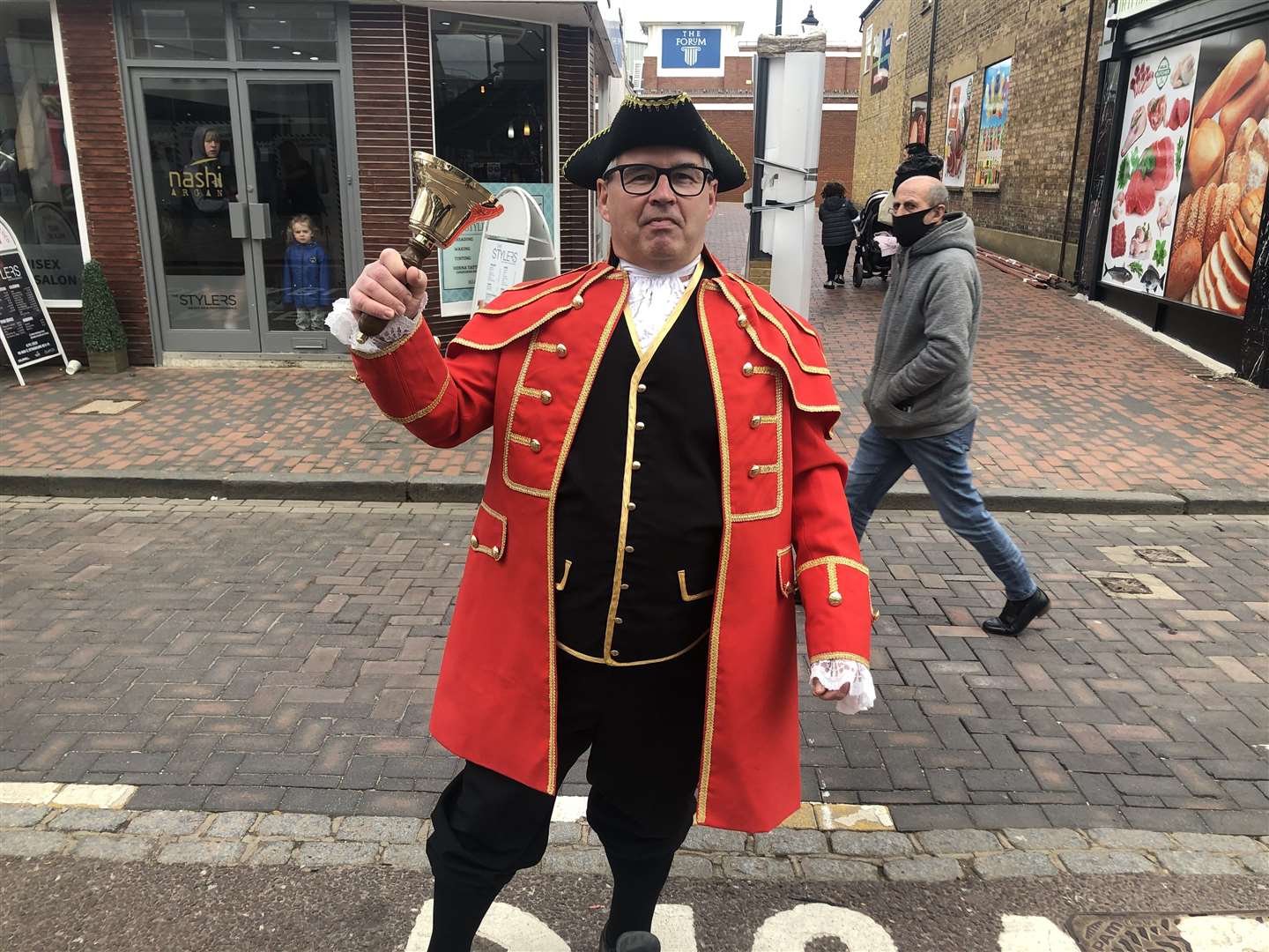 Sittingbourne town crier Richard Spooner was looking to spread some positivity