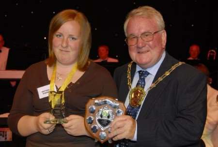 Try Angle overall winner Michaella Robinson receives her award from Cllr John Kirby, chairman of Thanet District Council
