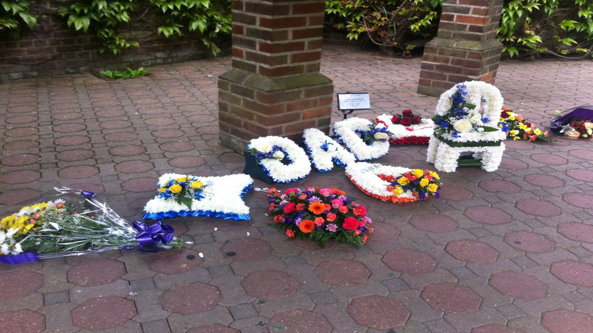 The floral tributes to Aubrey Ash-Smith