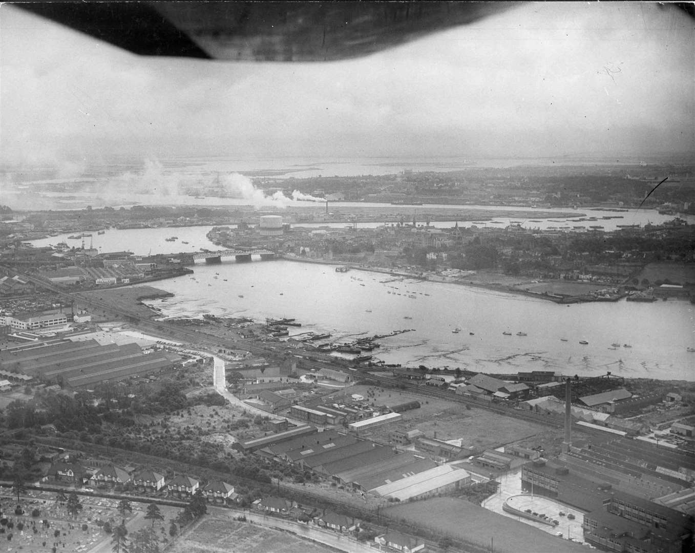 Strood in the foreground and Rochester with the bridge, Cathedral and castle beyond. Picture, from 1951, courtesy of the 'Images of Medway' book