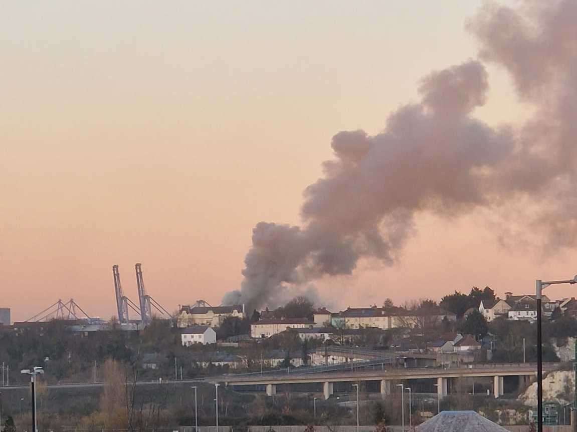 Huge plumes of smoke could be seen across Gravesend and Northfleet Picture: Lucy-Jayne Sparks