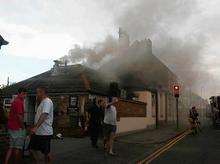 The blaze at the Halfway House pub