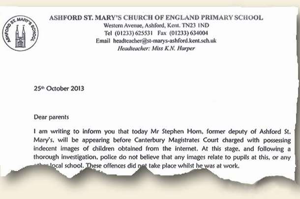 The letter sent from the school
