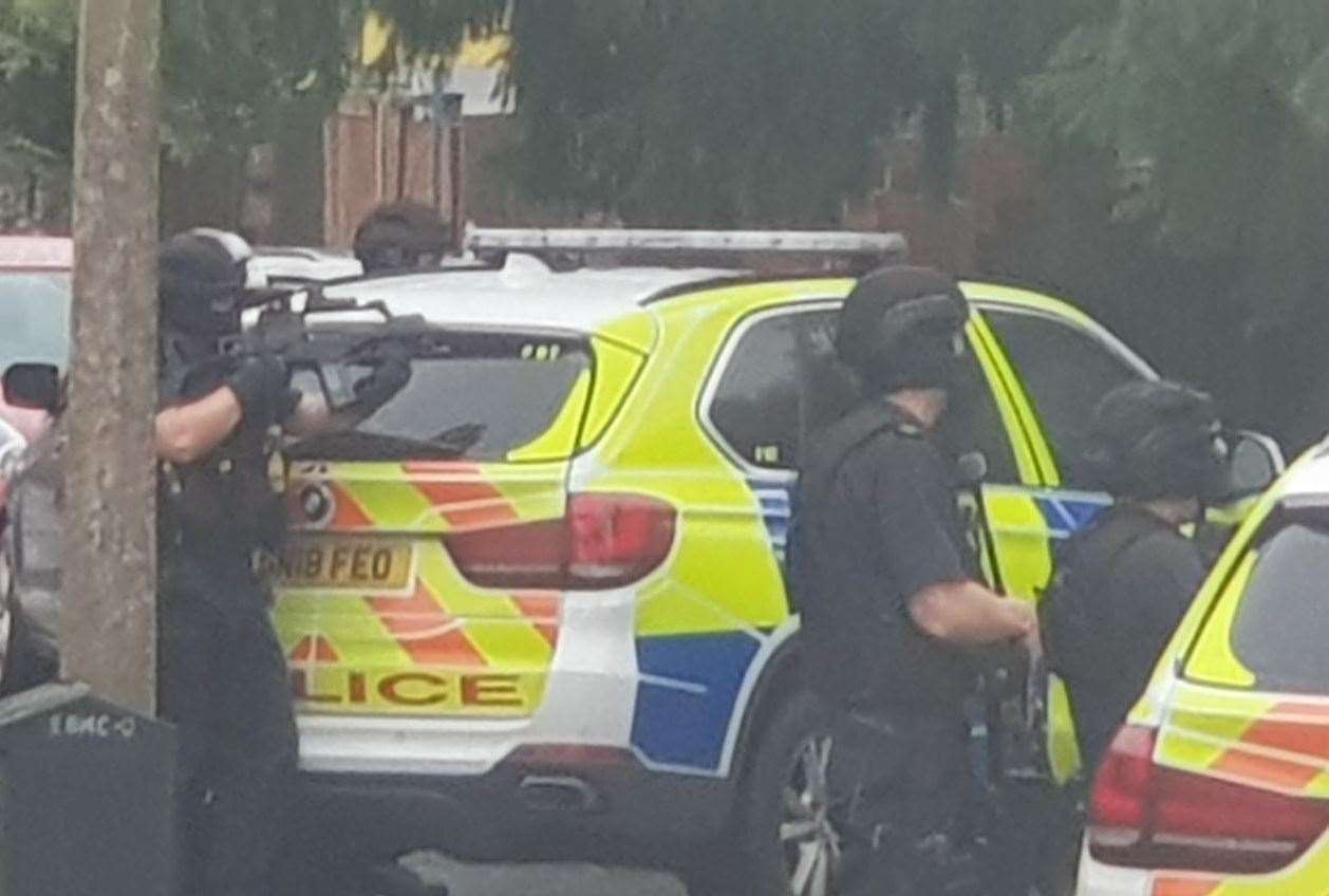 Armed police were pictured in Slade Close last week (14075113)