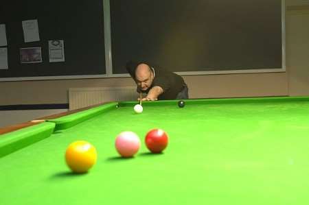 Colin Adcock, pictured, was due to take part in snooker marathon but the plans have gone to pot after falling ill