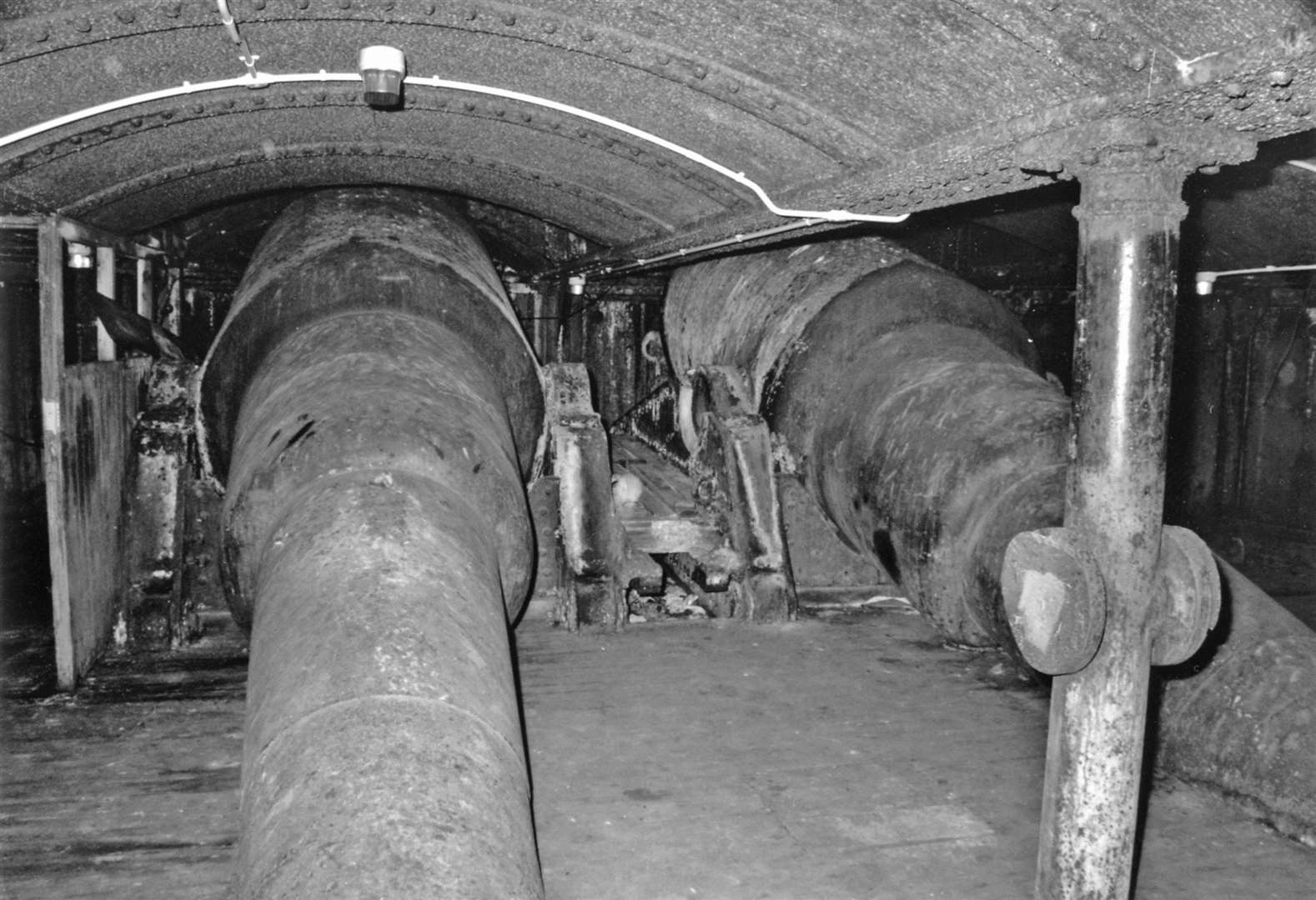 The inside of the Admiralty Pier's armoured turret showing a 16 ins Armstrong Gun. Picture: Dover Museum