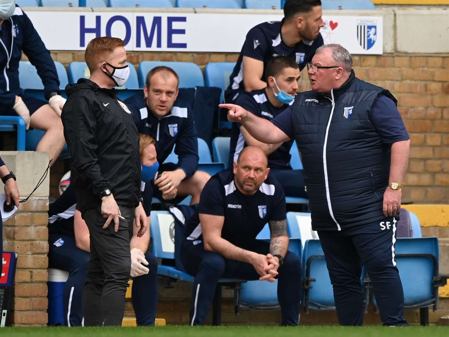 Gillingham boss Steve Evans makes his point on the sidelines. Picture: Keith Gillard