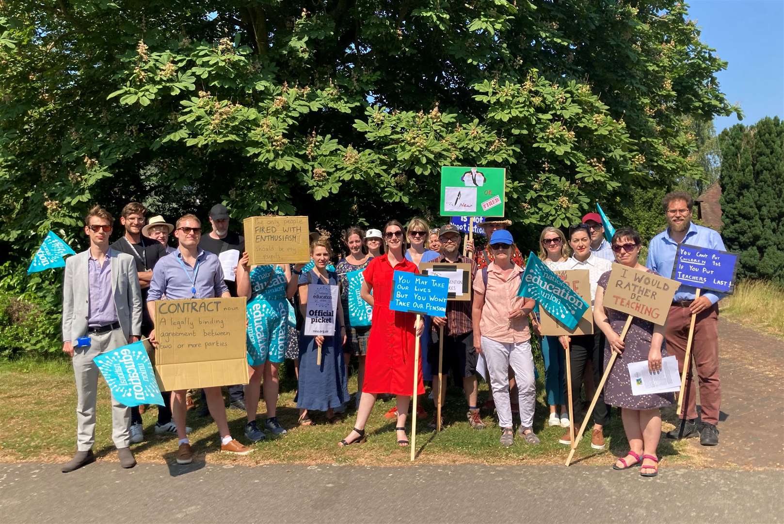 Staff on strike at the King's School in Canterbury over a pensions dispute
