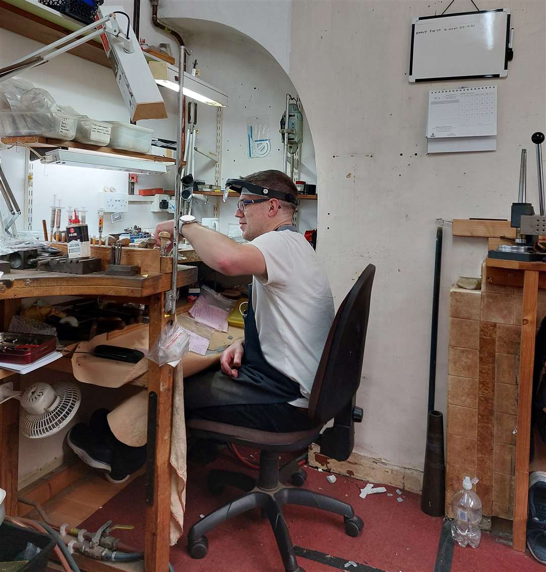 Martyn Cumming at work at the repair bench