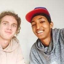 Alex Tekle with friend Benny Hunter Picture: JustGiving