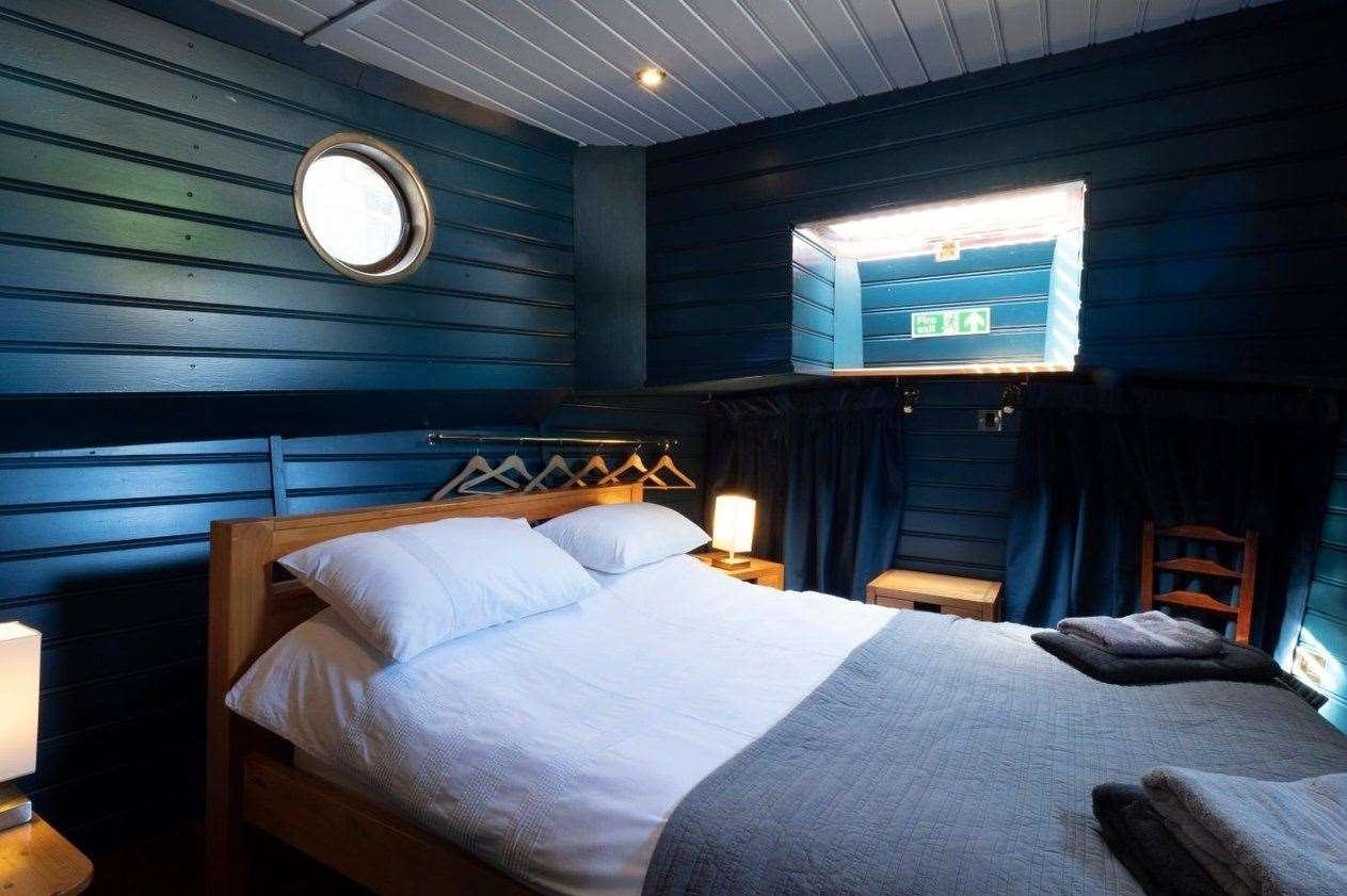 The houseboat's double bedroom Picture: Miles & Barr