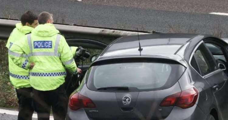 Two cars were involved in a collision near the Moto Medway services. Picture: UKNIP