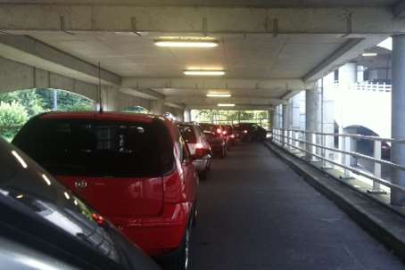 Drivers queue in car parks at Bluewater shopping centre