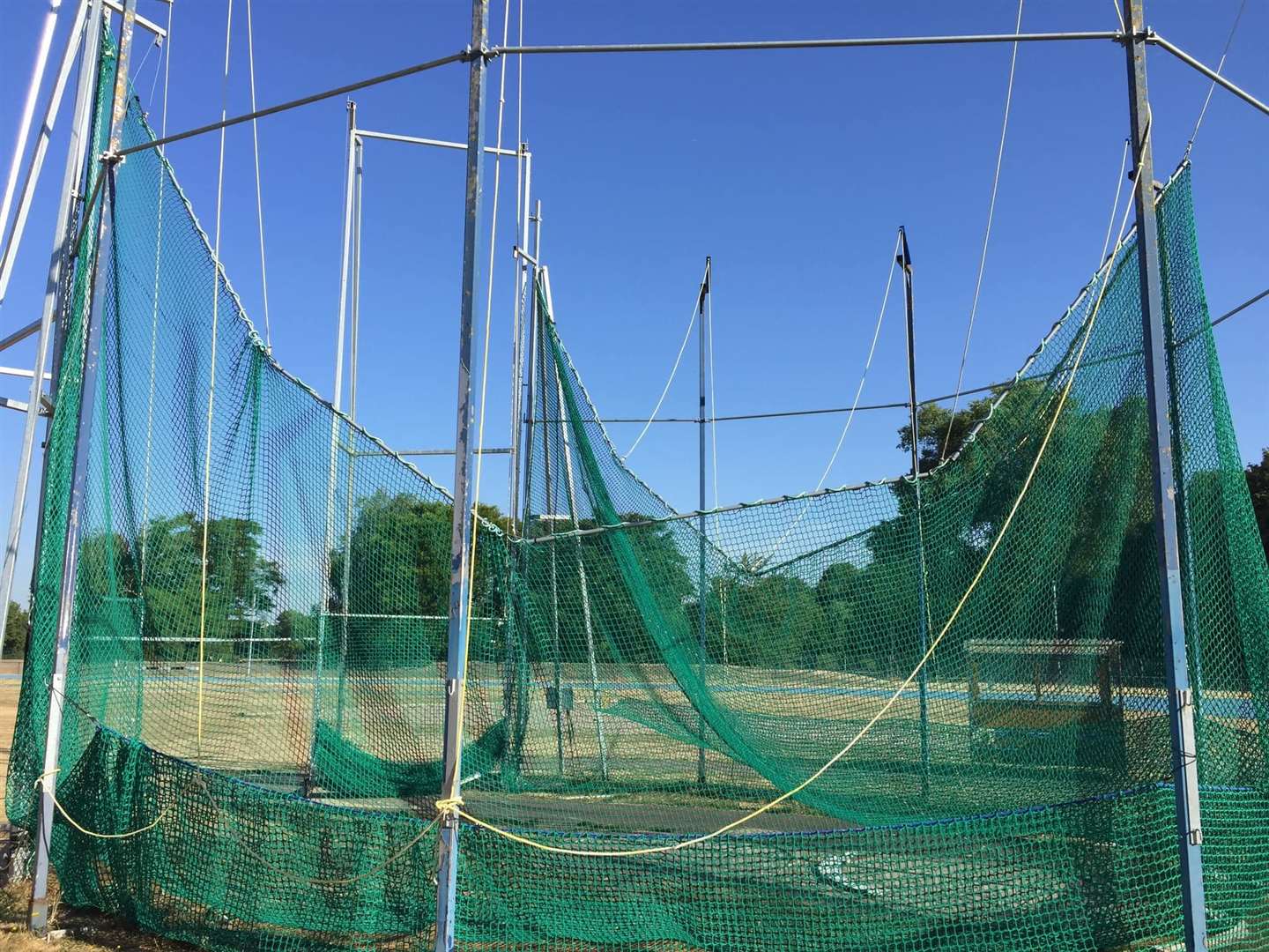 Central Park Athletics' throwing cage was damaged by vandals (58650777)