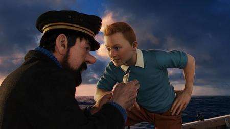 Captain Haddock (Andy Serkis), left, and Tintin (Jamie Bell) in The Adventures of Tintin. Picture: PA Photo/Paramount Pictures UK.