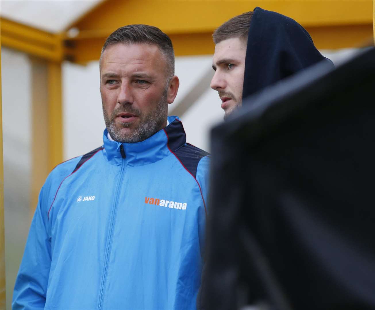 Former Stones boss Jay Saunders was back at the Gallagher, helping Bromley manager Neil Smith as he awaits his next challenge Picture: Andy Jones