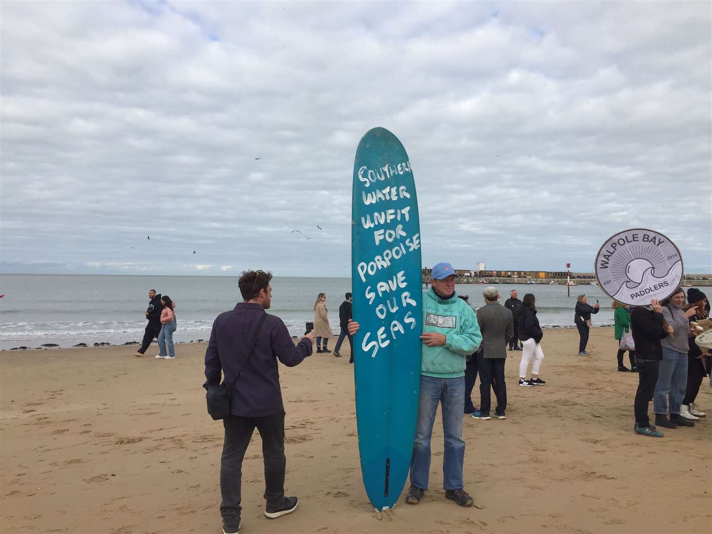Protestors in Margate march against releases by Southern Water. Picture: Sonik
