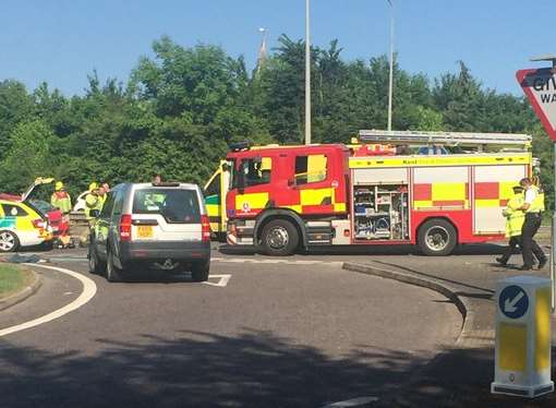 Emergency services at the scene. Picture: Ashford Bed Centre on Twitter