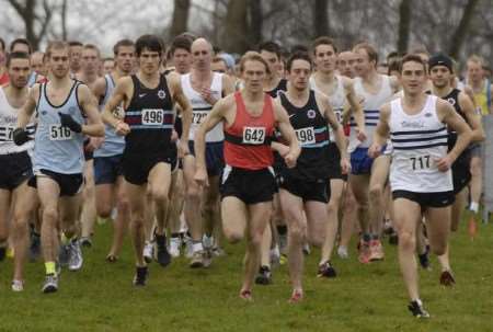 Michael Coleman (642) leads the way in the Kent Cross-Country Championships