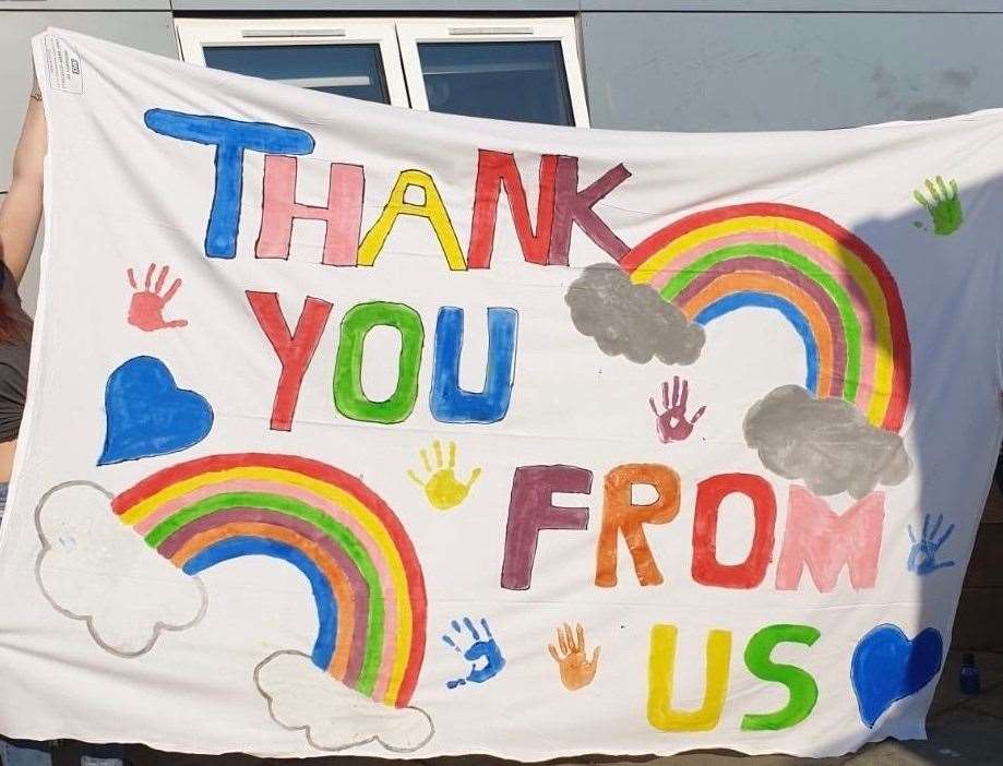 Children at Margate's Rainbow Ward made this banner. Picture: EKH Trust