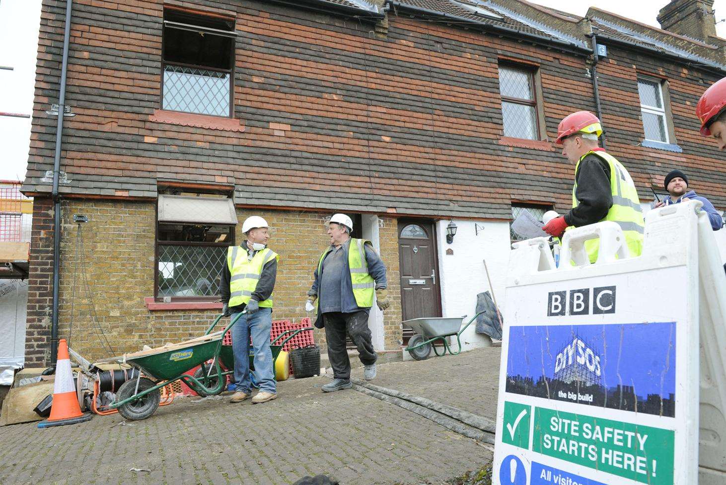 BBC DIY SOS Big Build team starting work on latest project.