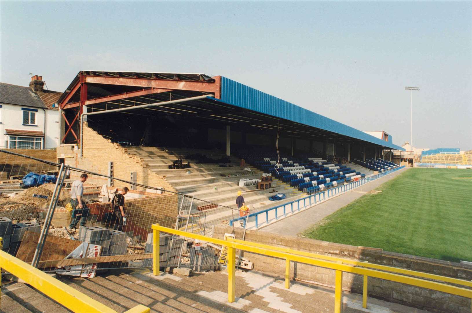 The new Gordon Road Stand at the Priestfield is built in 1997