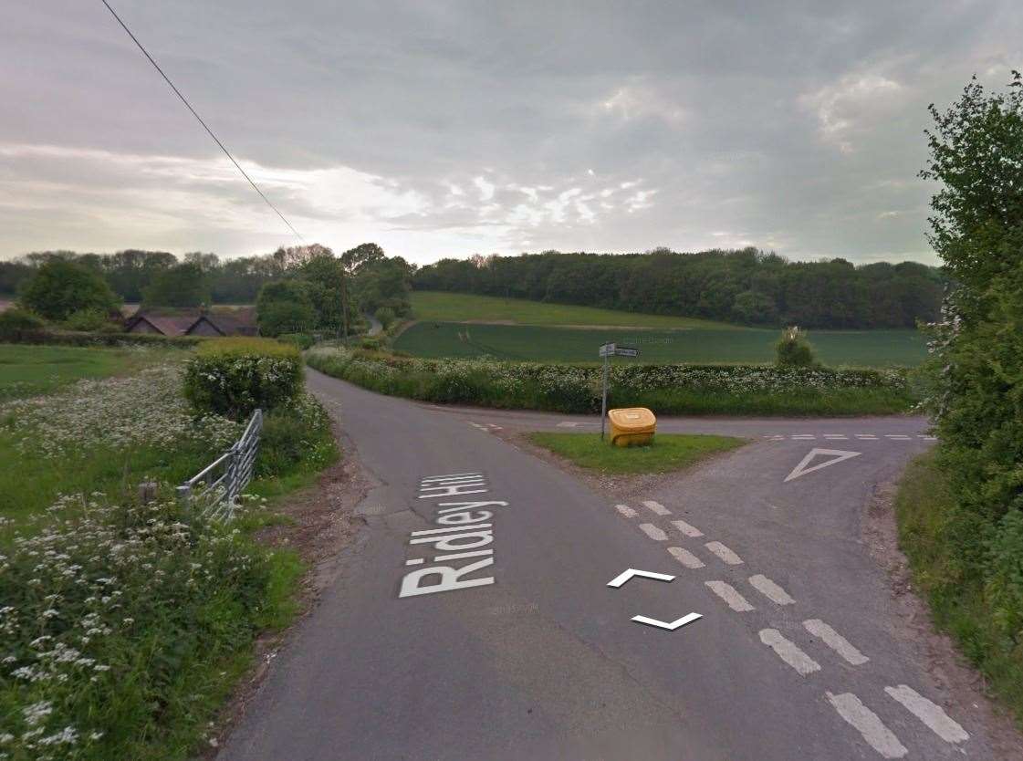 A road closure has been put in place between Ridley Hill and Bunkers Hill. Photo: Google