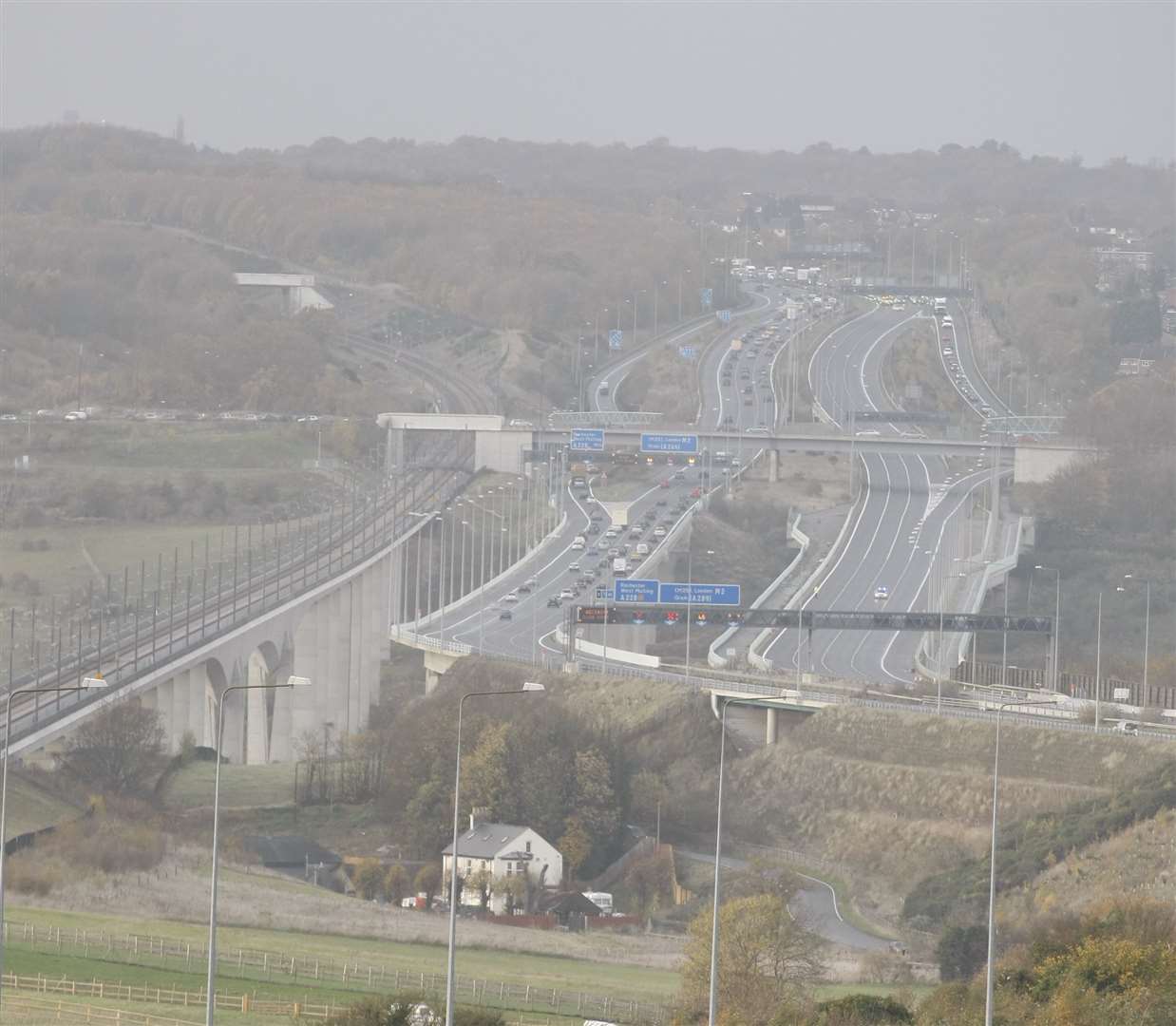Traffic was stopped on the M2 bridge. Stock picture