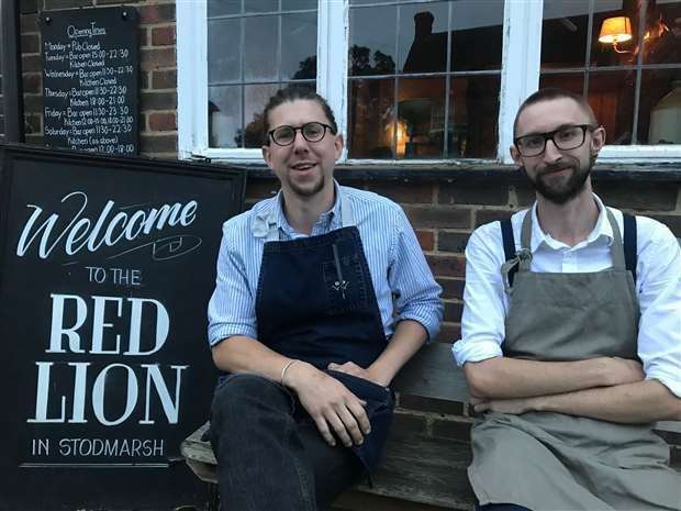 General manager Morgan Lewis and chef John Young at the Red Lion in Stodmarsh