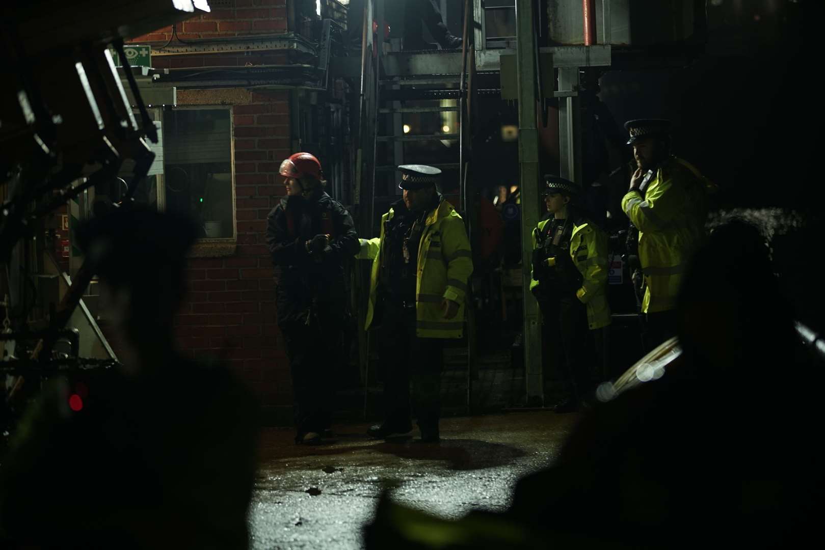 Several Greenpeace were arrested in the early hours of the morning. Picture: Greenpeace