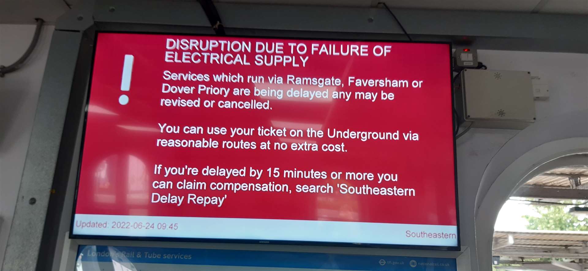 A warning at Sittingbourne Station