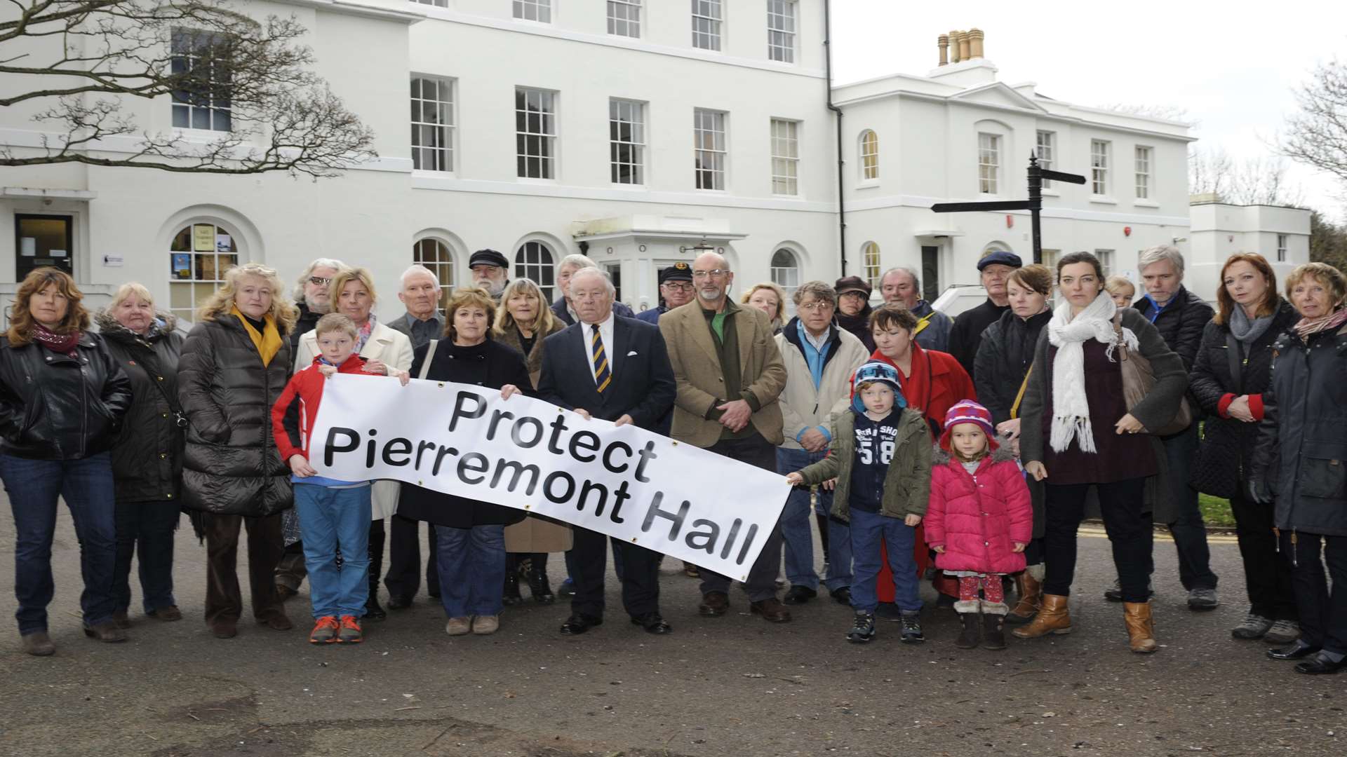 Campaigners calling for the protection of Pierremont Hall