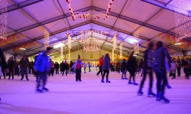 Up to 140 skaters can be on the rink at any given time