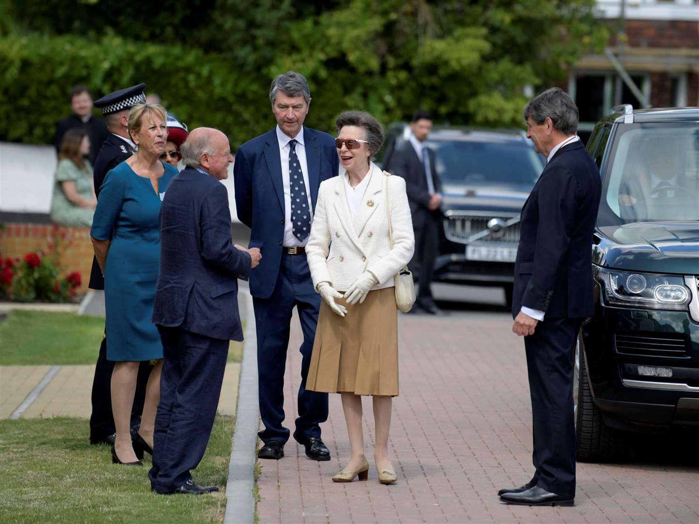 Princess Anne shares a laugh as she arrives in Kent. Picture: Barry Goodwin